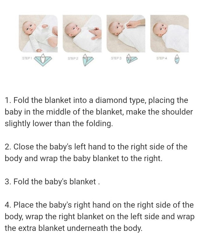 step-by-step instructions on how to use or wear the swaddle, with accompanying visuals to demonstrate each step. The content is aimed at providing helpful guidance for parents on how to properly use the romper.