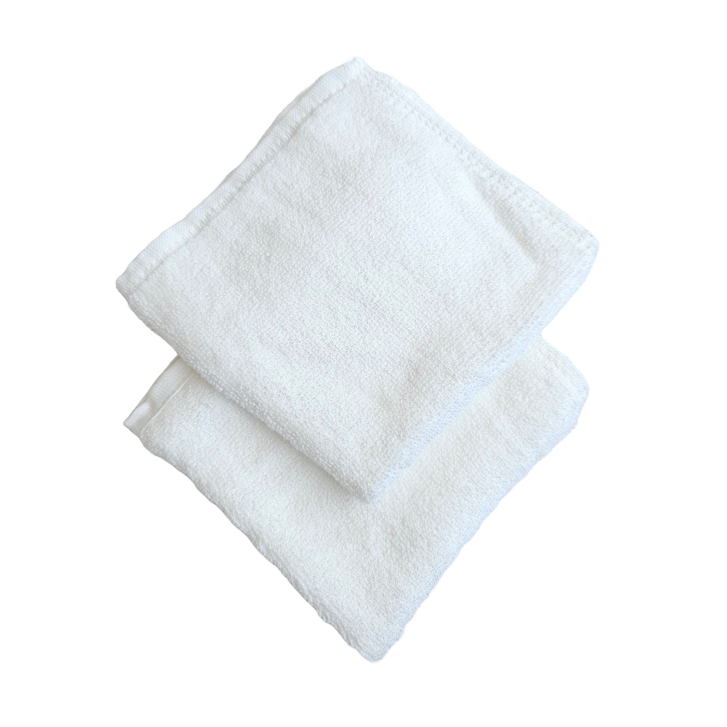 Washcloth Pair - Ultra-soft white bamboo washcloths for babies, perfect for bath time and gentle cleaning.