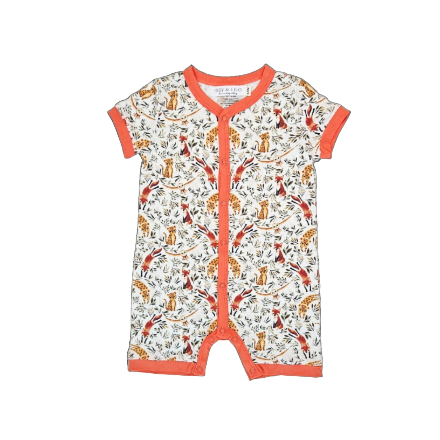 Short Sleeve Bamboo Romper -   Foxes & Leopards