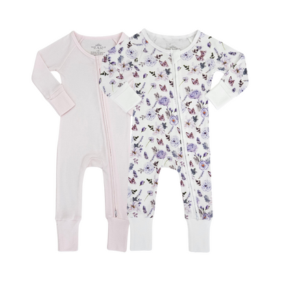 Smart Bamboo Zipper Rompers + Set of 2