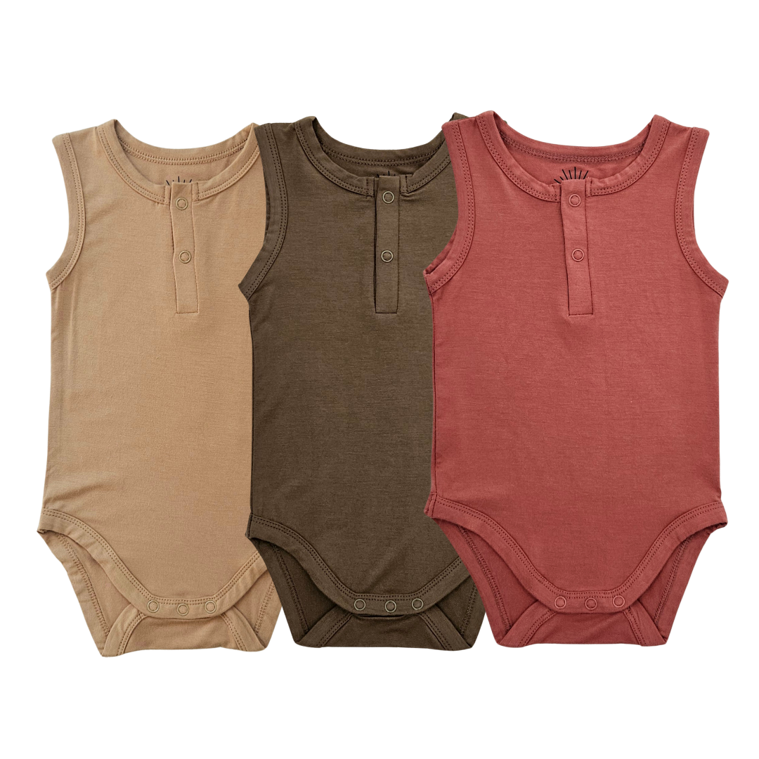 Sleeveless Bamboo Bodysuits - Set of 3