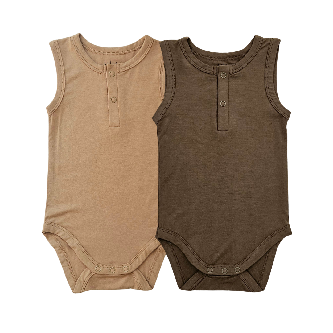 Sleeveless Bamboo Bodysuits - Set of 2