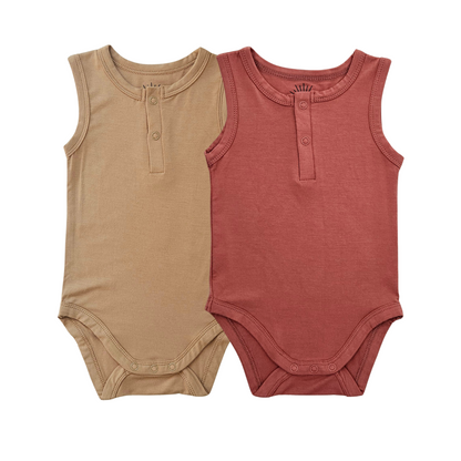 Sleeveless Bamboo Bodysuits - Set of 2