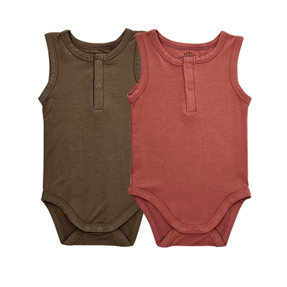 Sleeveless Bamboo Bodysuits - Set of 2