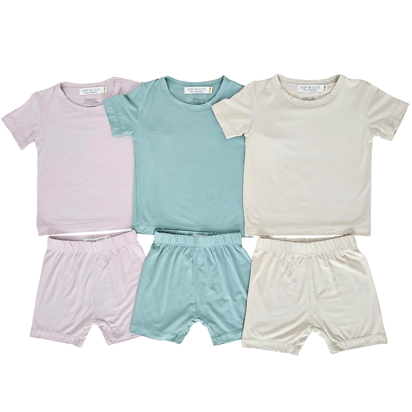 Short Sleeve Bamboo T-shirt And Shorts Set - Jade