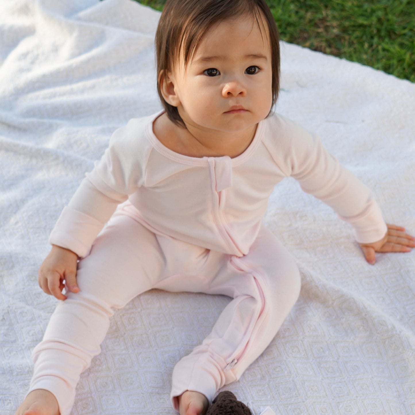 Smart Zipper Romper + Swaddle Bundle - Shades of Pink