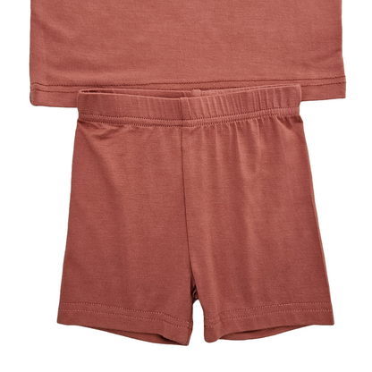 Short Sleeve Bamboo T-shirt And Shorts Set - Very Berry