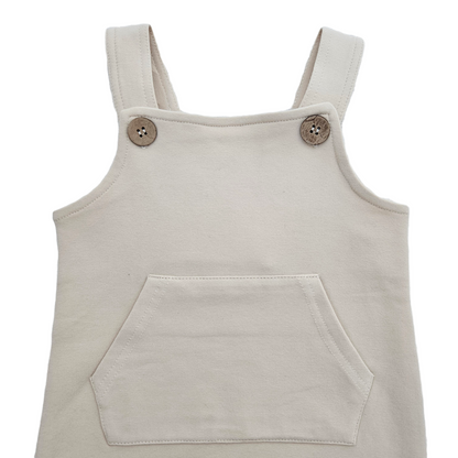 Organic Cotton Dungaree - Coconut Cream