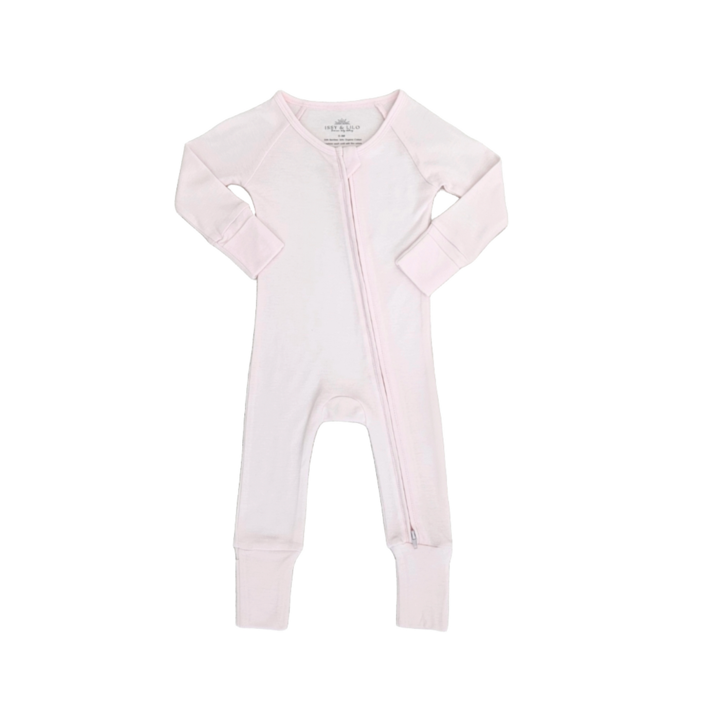 Smart Bamboo Zipper Romper - Powder Pink