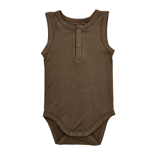 Sleeveless Bamboo Bodysuit - Olive Green