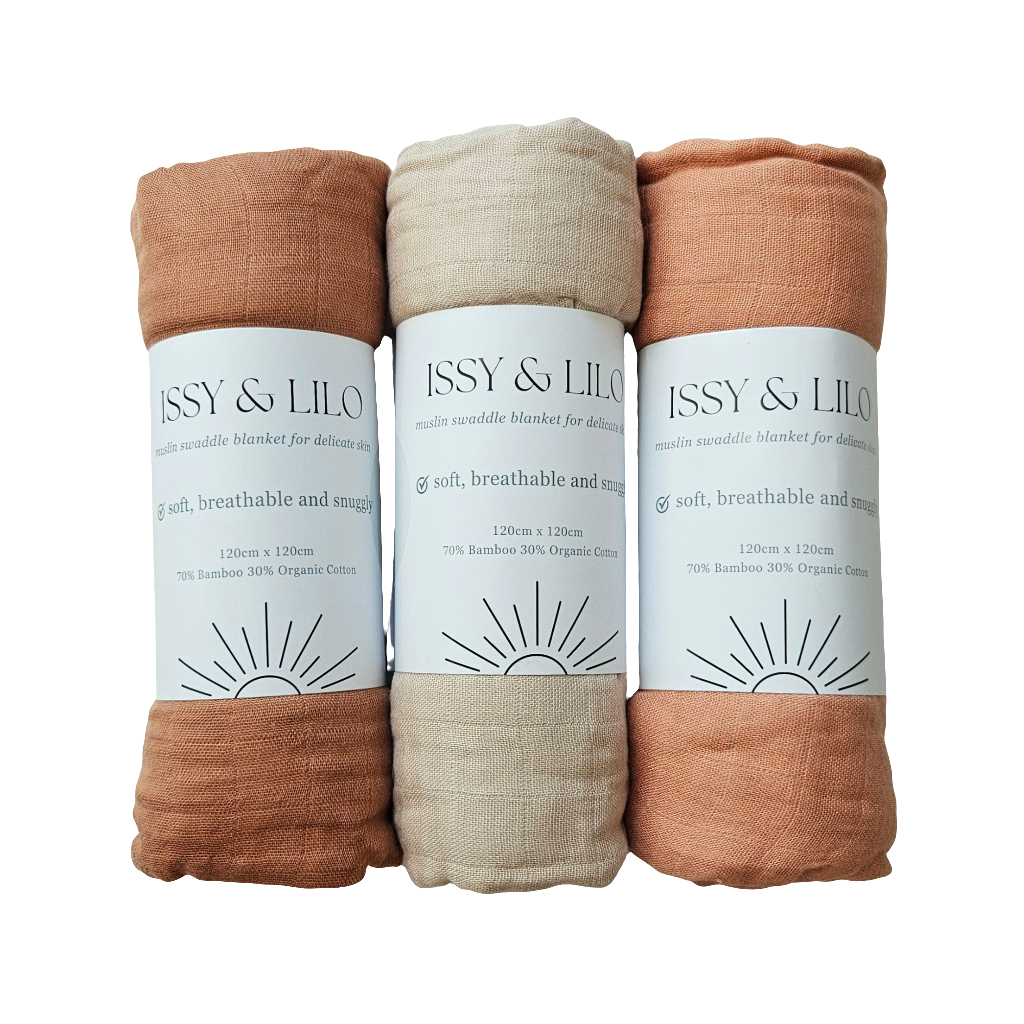 Ultra Soft Bamboo Swaddles Trio - Earthy Neutrals 2