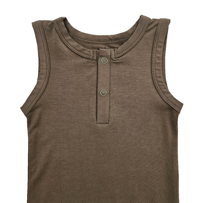 Sleeveless Bamboo Bodysuit - Olive Green