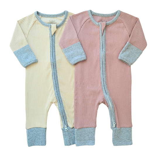 Smart Organic Cotton Zipper Rompers Set 2