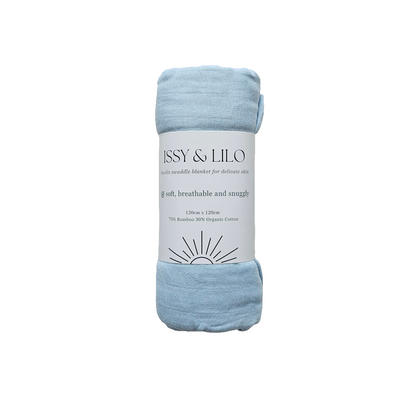 Ultra Soft Bamboo Swaddle - Light blue