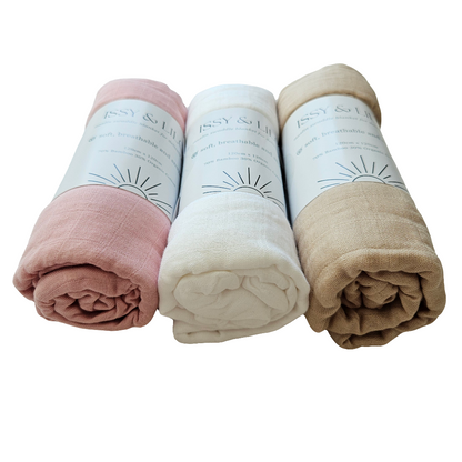 Ultra Soft Bamboo Swaddles Trio - Baby Girl