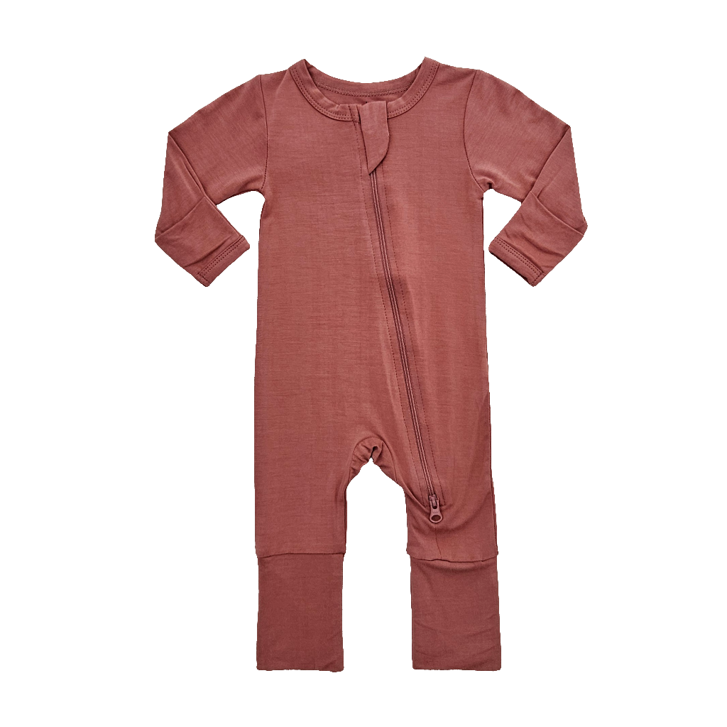 Smart Bamboo Zipper Romper - Very Berry