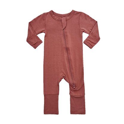 Smart Bamboo Zipper Romper - Very Berry