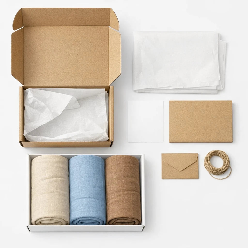 A neatly folded white bamboo swaddle blanket, coiled into a compact, circular shape. The blanket appears soft and breathable, showcasing its lightweight and comfortable texture ideal for newborns.
