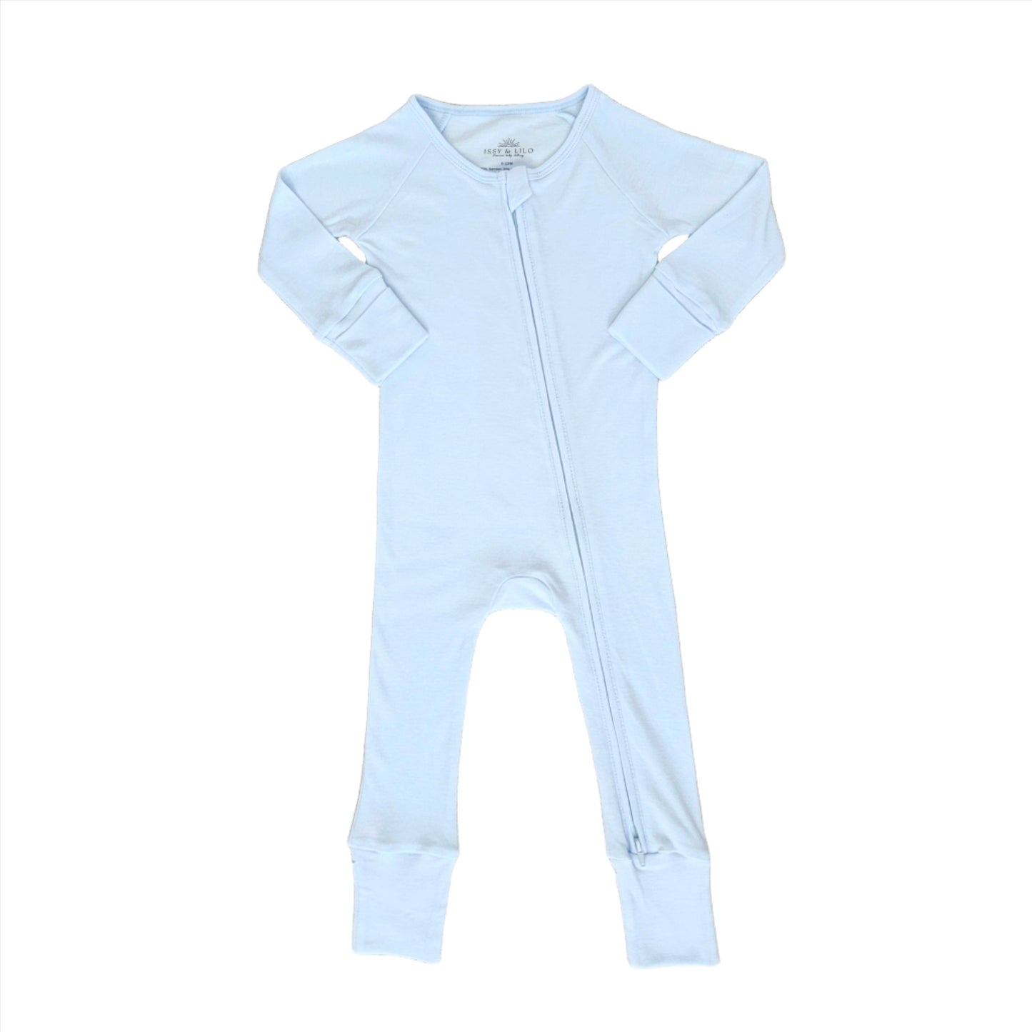 Smart Bamboo Zipper Romper - Powder Blue