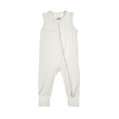 Sleeveless Bamboo Zipper Romper - 2 colors