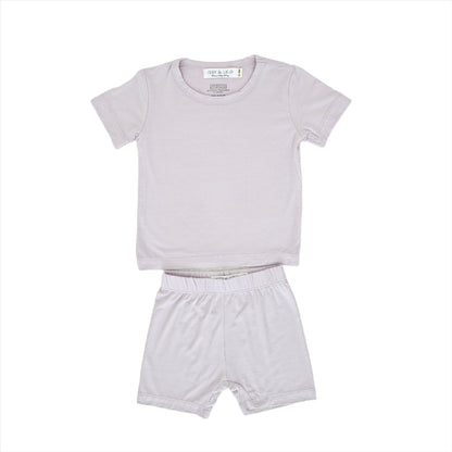 Short Sleeve Bamboo T-shirt And Shorts Set - Lavender