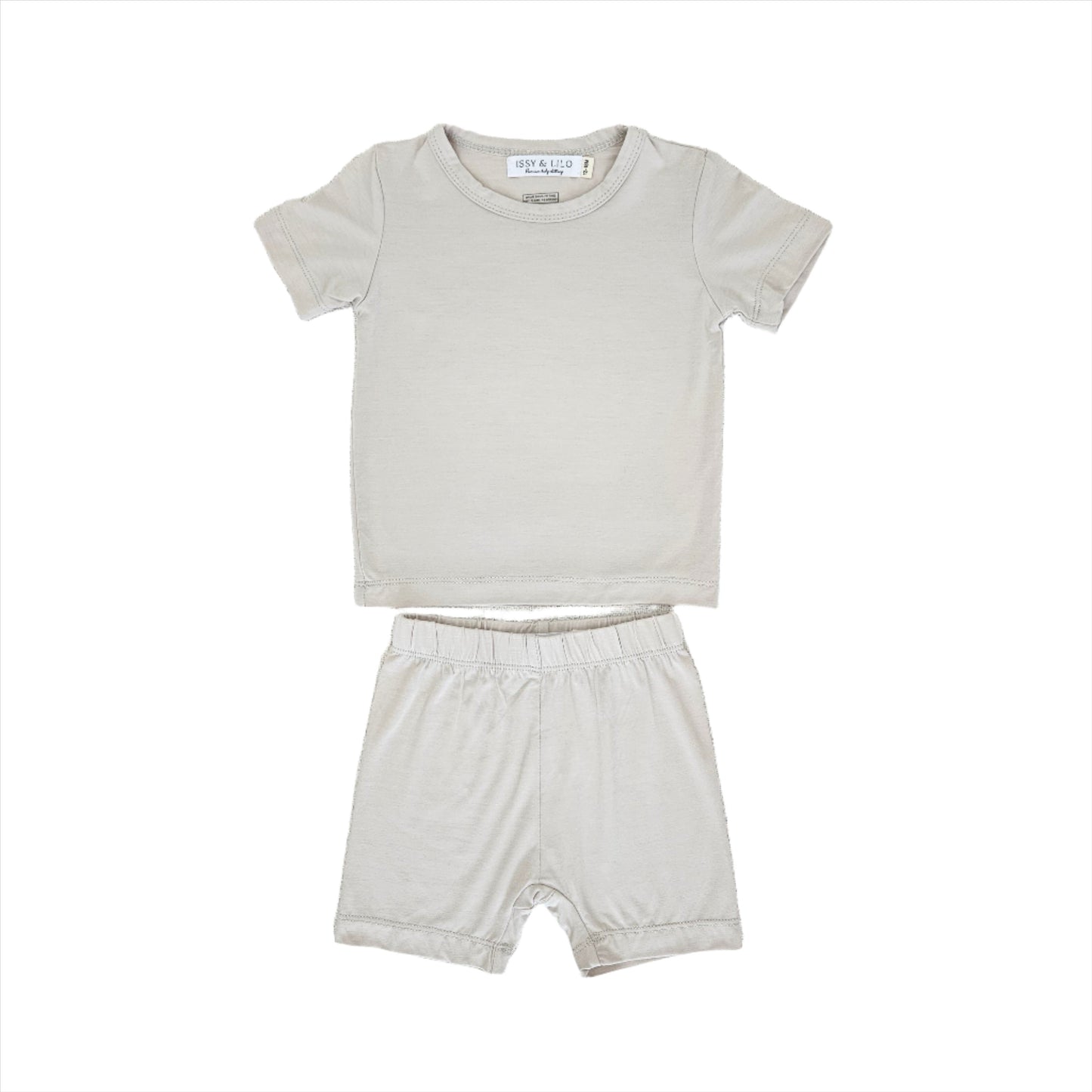 Short Sleeve Bamboo T-shirt And Shorts Set - Apricot