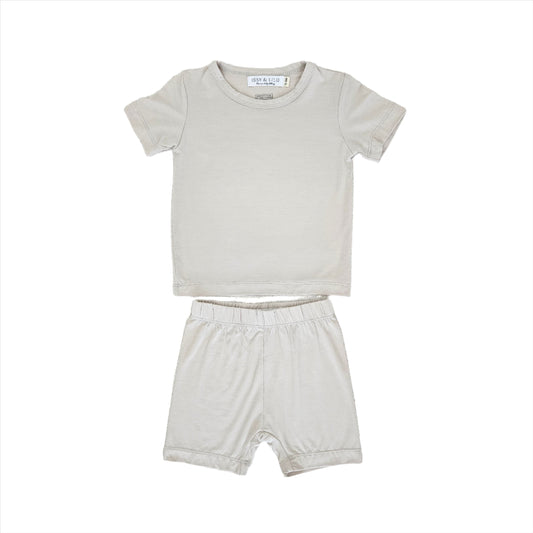 Short Sleeve Bamboo T-shirt And Shorts Set - Apricot