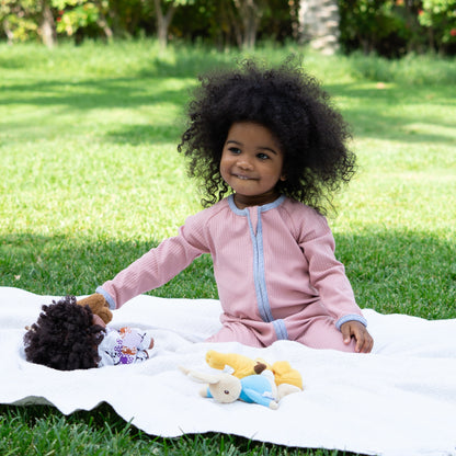 Smart Zipper Organic Cotton Romper - Dusty Pink