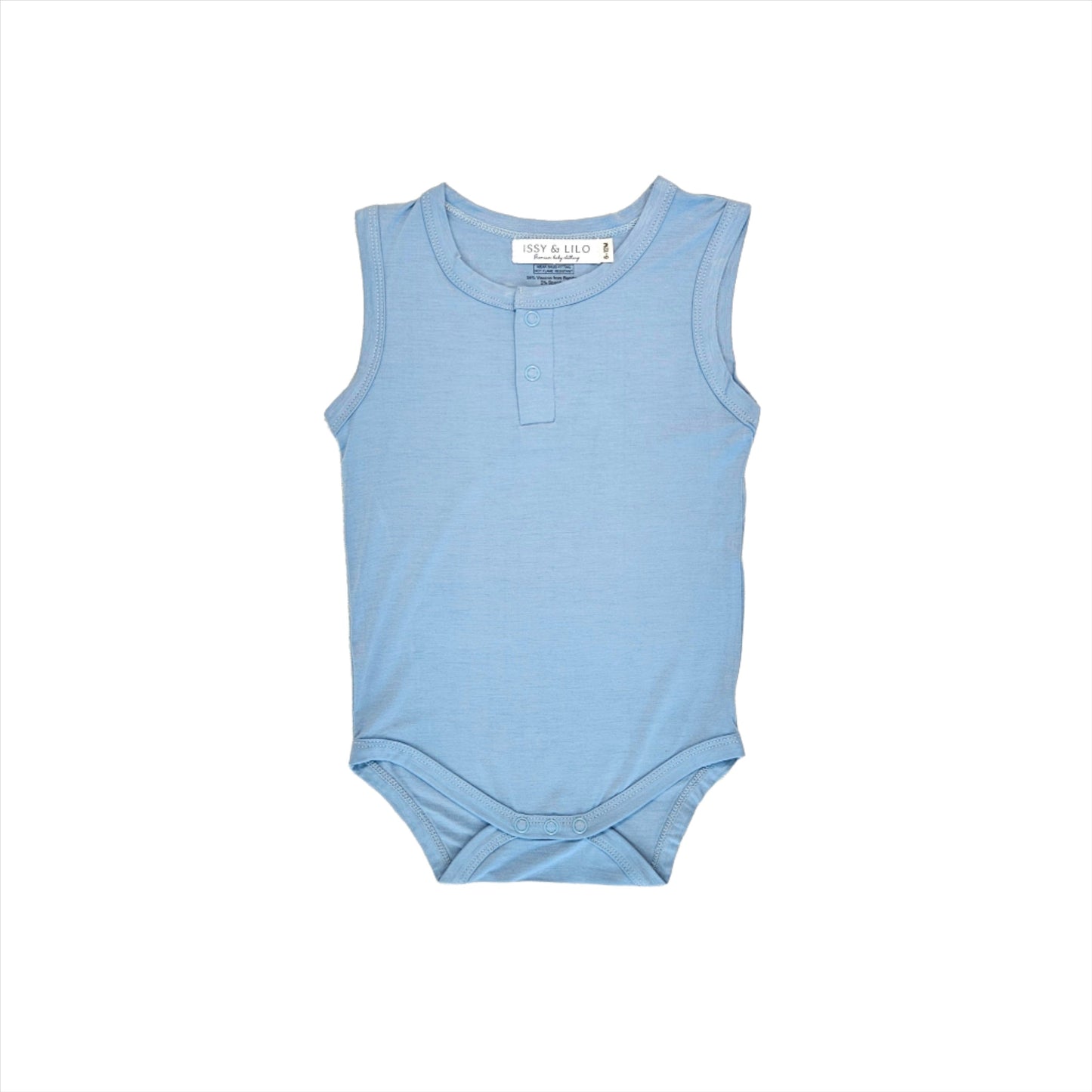 Sleeveless Bamboo Bodysuit - Blue