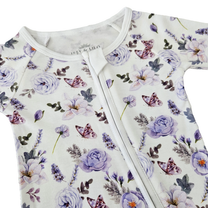 Smart Bamboo Zipper Romper - Flower Garden