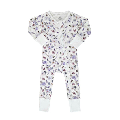 Smart Bamboo Zipper Romper - Flower Garden